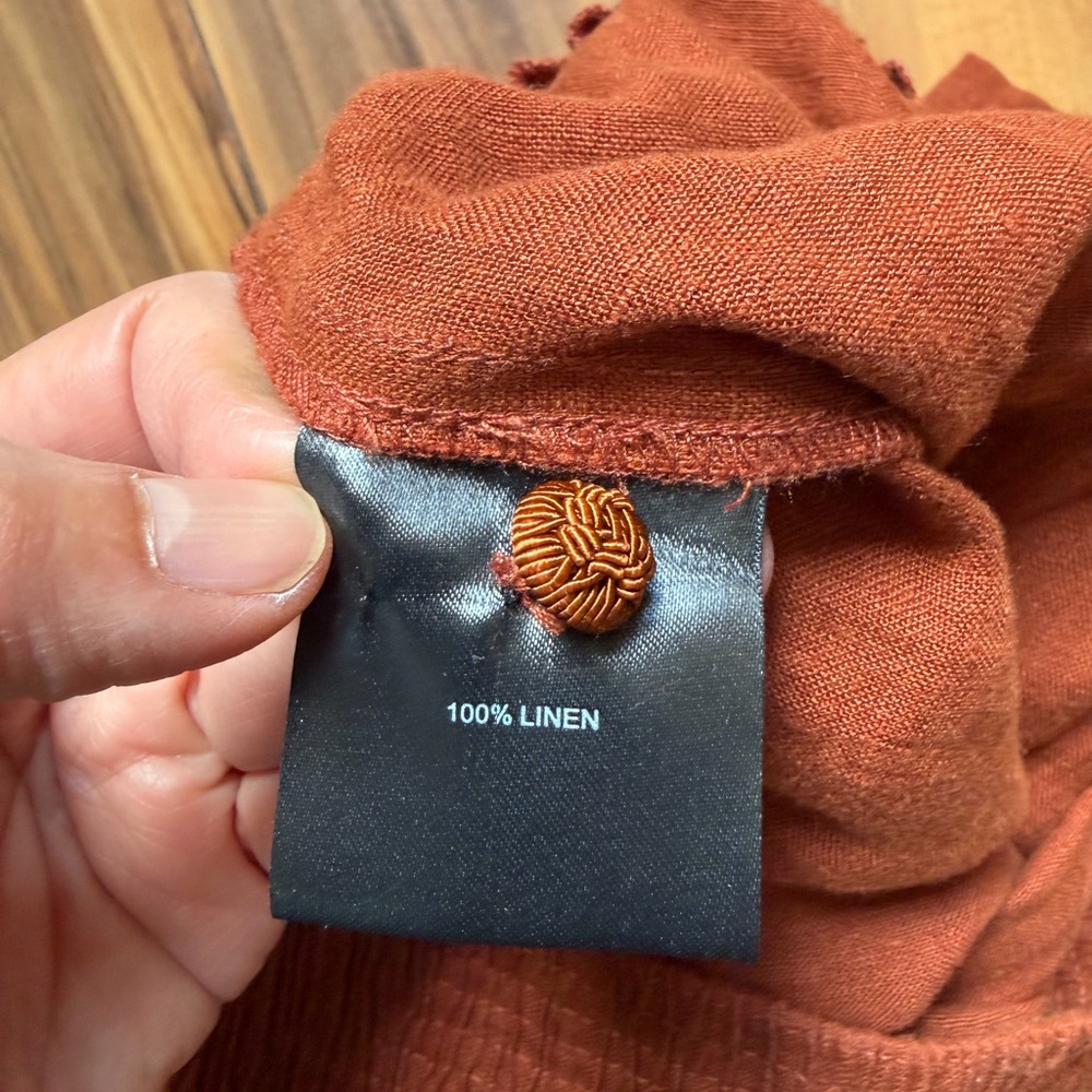 Mineral 100% linen in orange/brown women’s  Pants - Picture 5 of 8